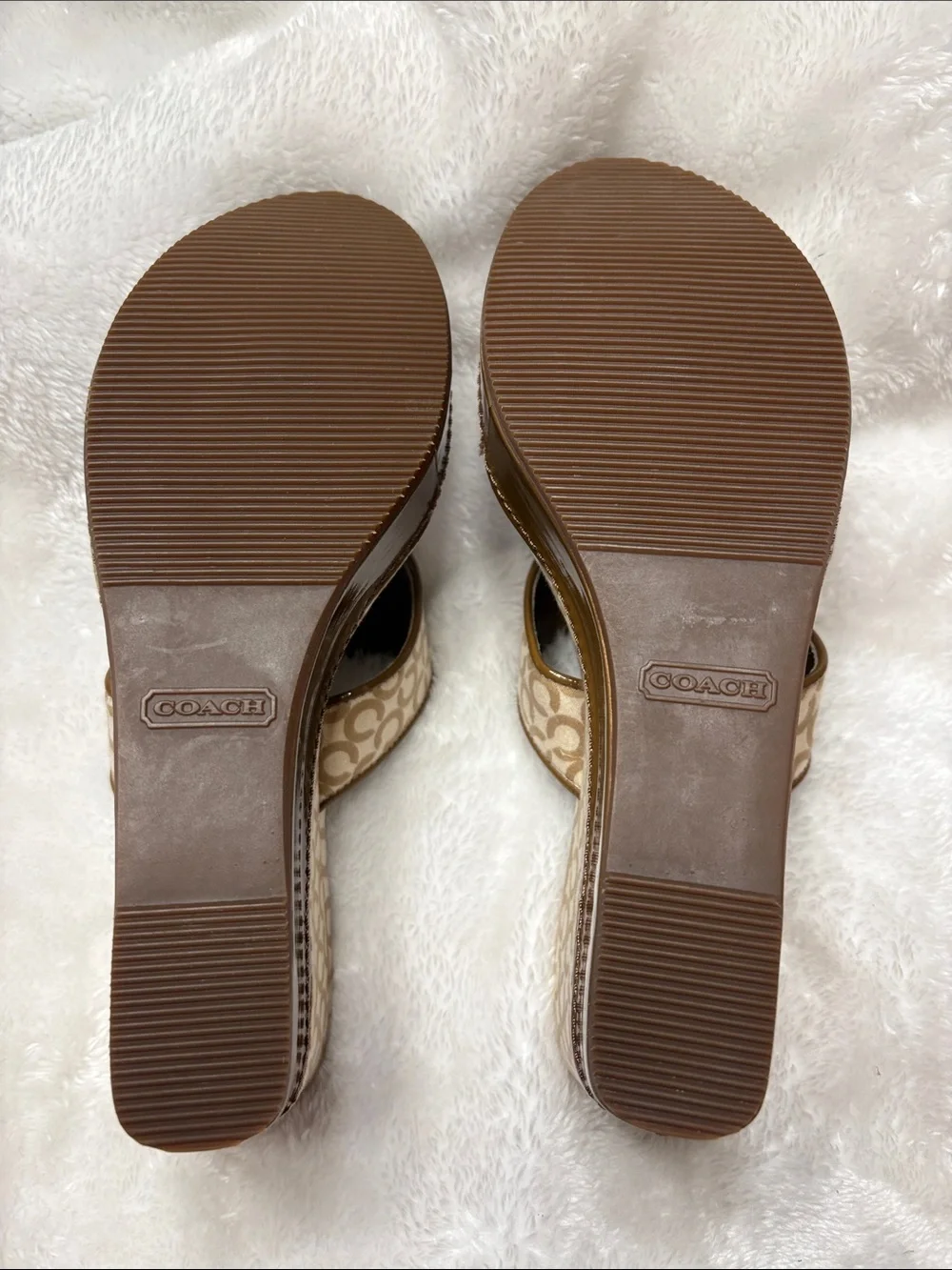 Coach Tan Wedges